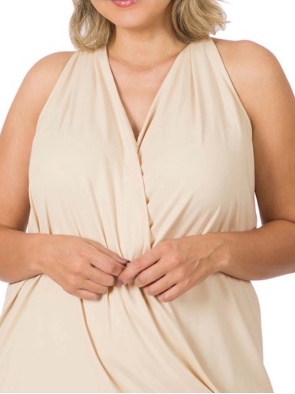 Zenana Outfitters Plus Size Halter Chemise in Ivory Cream NWT